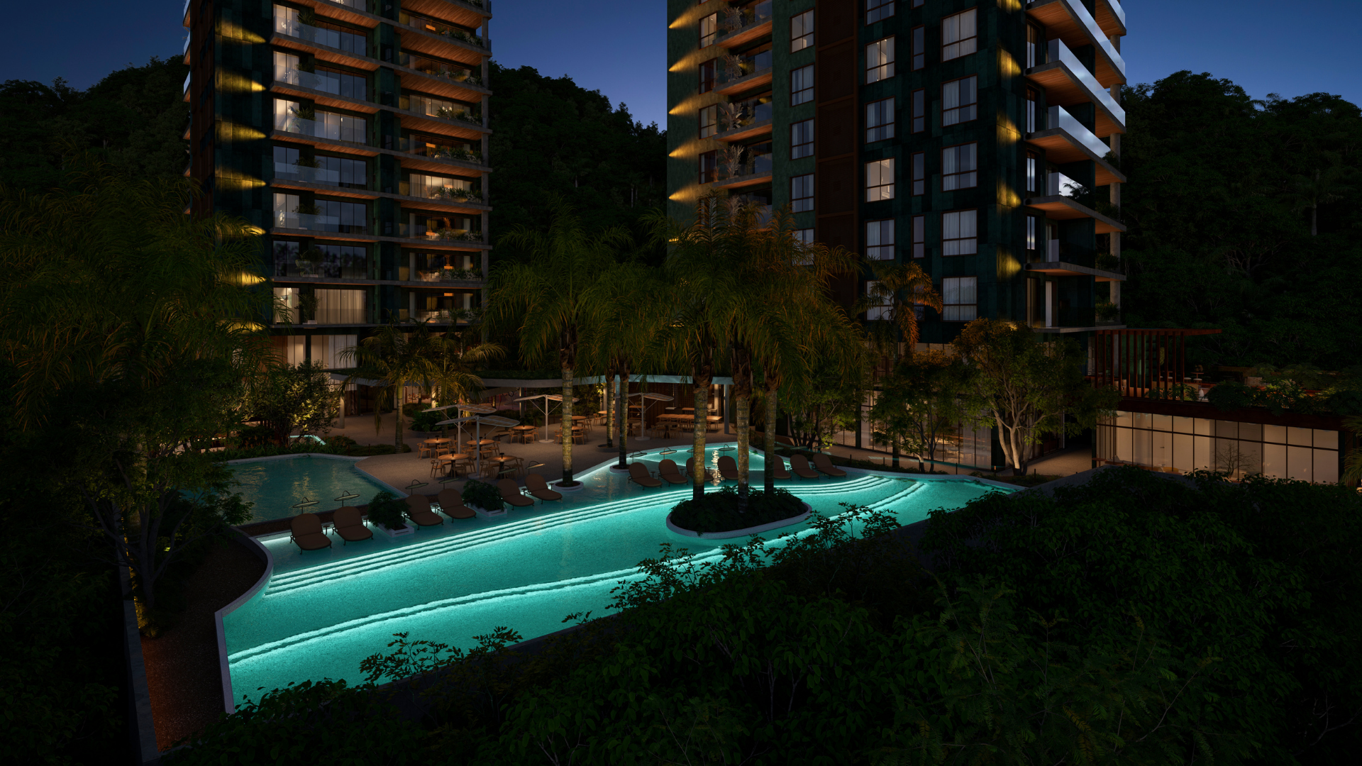 Piscina Externa Noturna