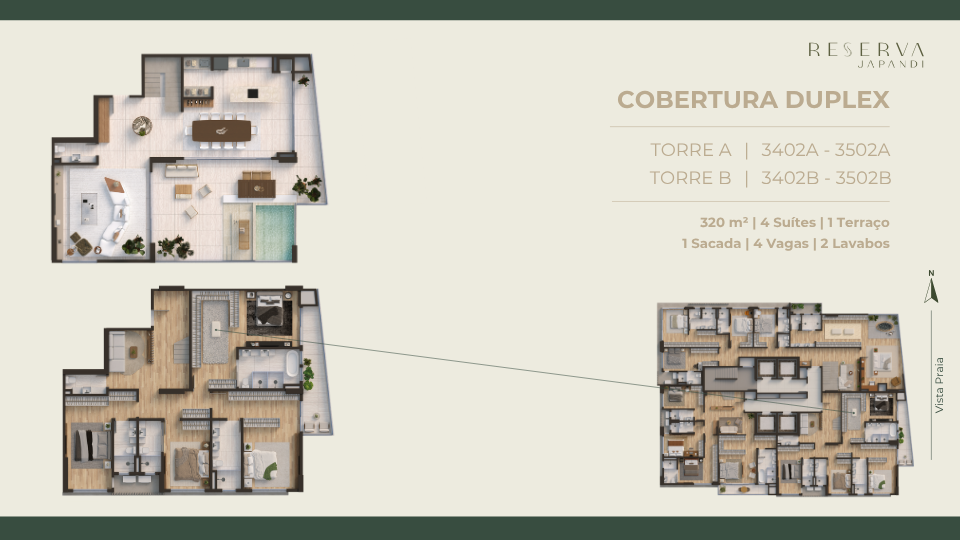 Cobertura 320 m² · 4 suítes