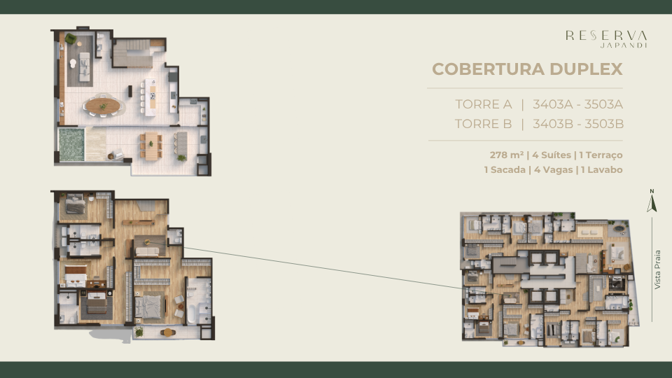 Cobertura 278 m² · 4 suítes